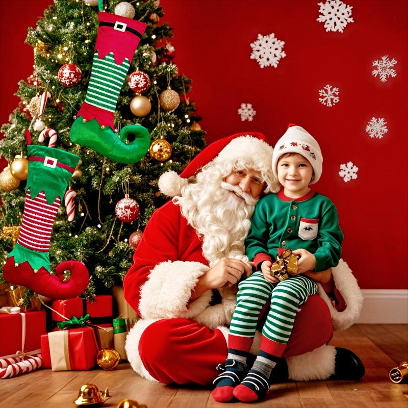 Elf Stocking with Bells - Christmas Tree Ornament & Decoration