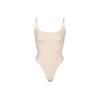 Flts Todo Mundo Caml Macacão Body Cor Sólida Gola Redonda Macacão Cami Body Feminino Areia BS-BST-0066-SND