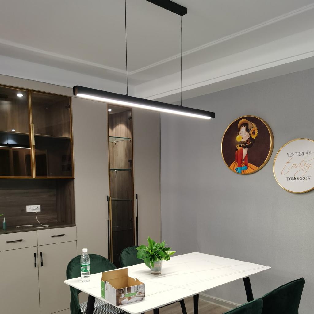 Minimalist Dining Room Chandelier Modern Long Strip Dining Table Luxury Bar Office Light Cocina Accessories Kitchen Island Lamp