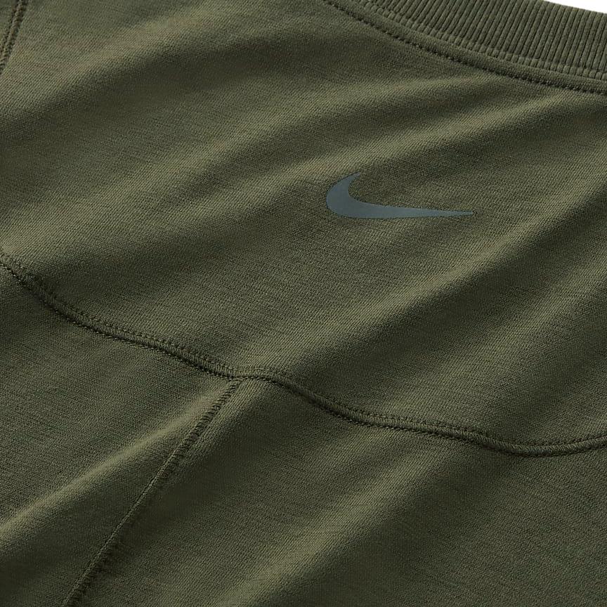 Nike Solid Color Round Neck Quick Dry Casual Short Sleeve Drop Shoulder T-Shirt Women T-Shirt Khaki-Green FN2815-325