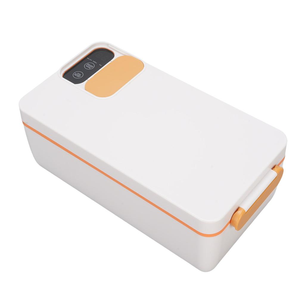 Trådløs elektrisk matboks 40W Oppvarmet matboks 1L 304 Rustfritt stål Bærbar matvarmer Batteridrevet for reise