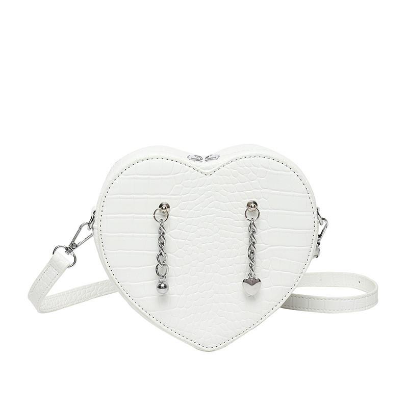 Pu Heartshaped Crossbody Bag With Crocodile Pattern For Daily Use