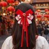 Ribbon New Year Hairpin Tassel Hanfu Hair Ornamen Holiday Bow Ribbon Hair Clip Children's Headwear