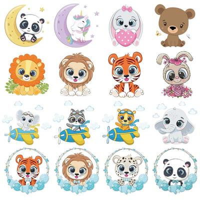 Cute Animal Thermal Sticker On Clothes For Pet Doll Children Clothes Sticker DIY Parches Ropa Heat Transfer Patches Deer Unicorn