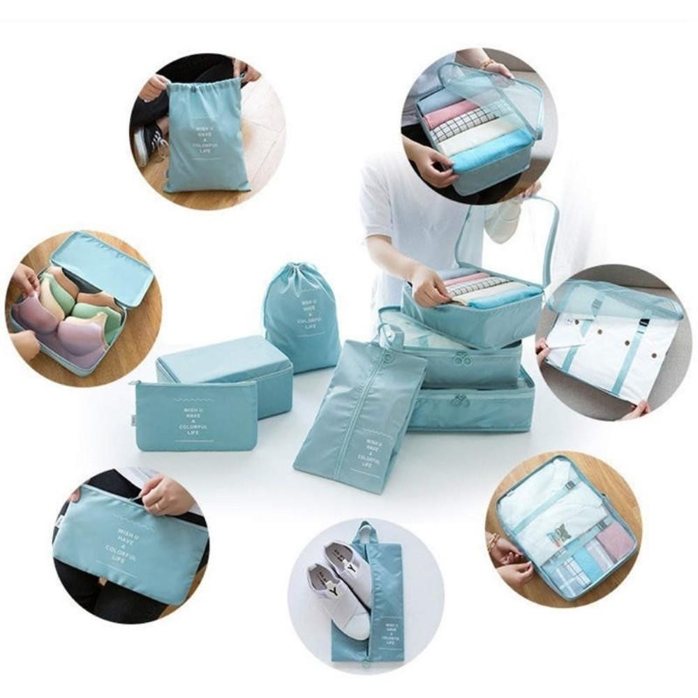 8 Stück/Set Große Kapazität Reise-Organizer-Tasche Faltbarer Koffer-Organizer Kleiderschrank