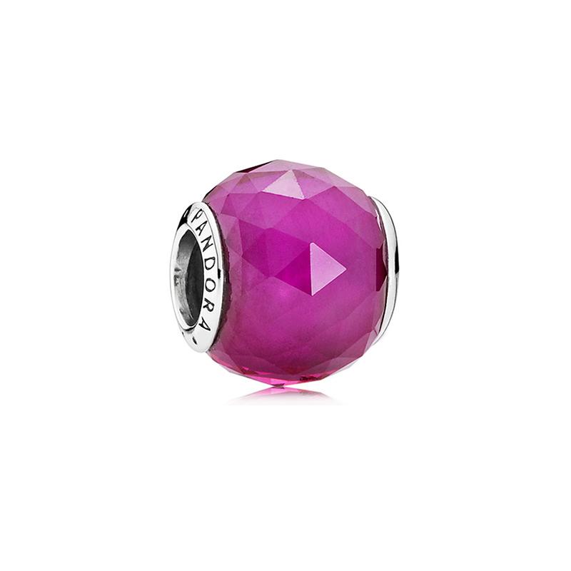 Pandora Small faceted glass beads, purple red, women’s style 791722SRU красный