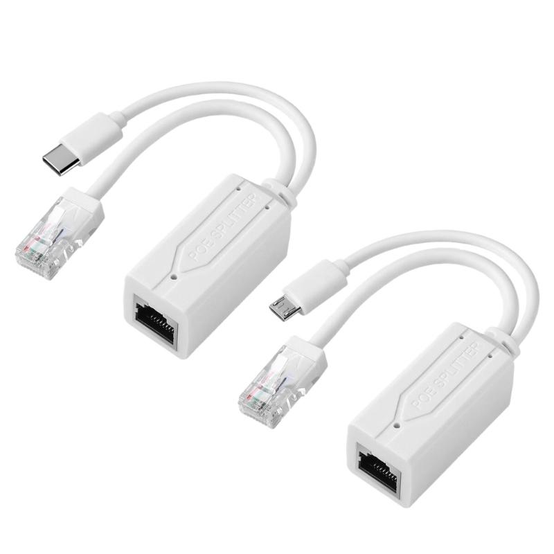 24V/5V Step Down POE Splitter For Surveillances Systems Plugs Play Installation Overloads Protections ABS Construction