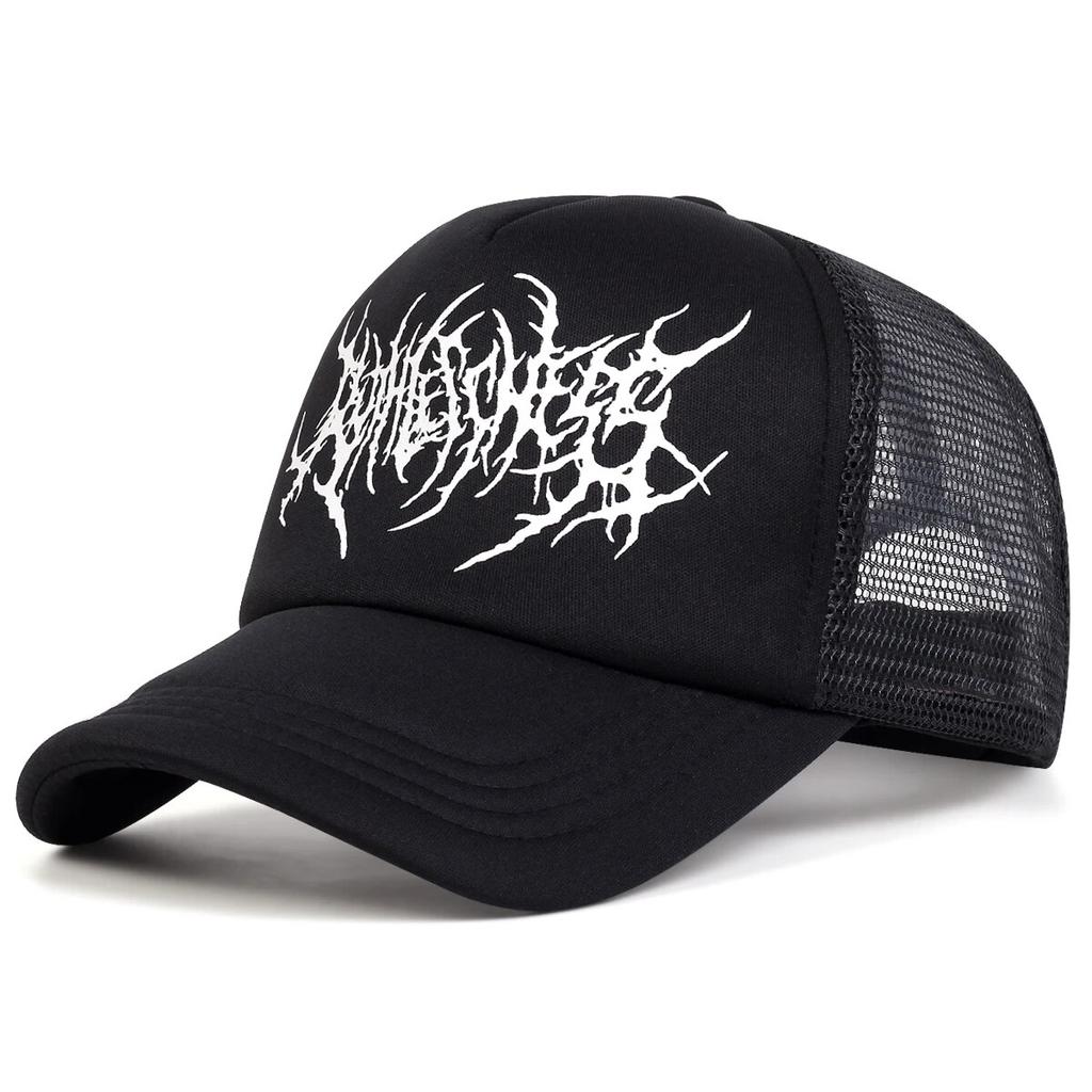 New Hip Hop Unisex Hat New Embroidery Gothic Street Punk Frauen Baseball Cap Men Adjstable Pure Black Sports Women Caps