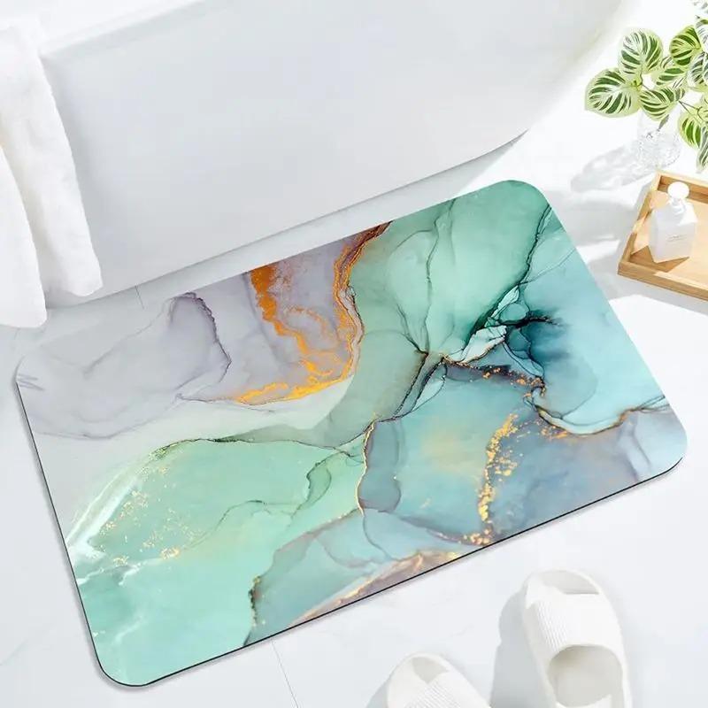 Colorful Marble Texture Door Front Mat Decoration Home Bathroom Floor Mat