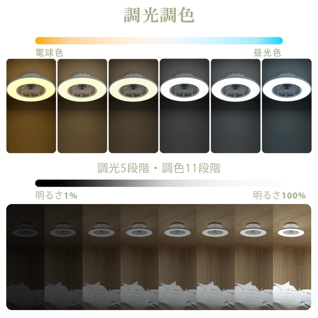 ORALUCE Ceiling Fan Light, 10-Tatami Room Size, LED Ceiling Light with Fan, 56cm Diameter, 4600lm, Dimmable, Color Adjustable, Ambient Lighting,