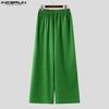 INCERUN Men Casual Loose Elastic Waist Print Long Wide Legs Pants Trousers