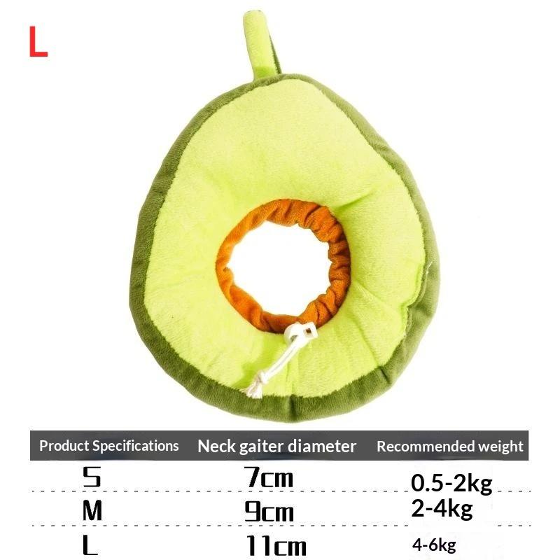 Süßer weicher postoperativer Halskragen für Haustiere, schönes Cartoon-Design mit Avocado-Toast, Schutzkonus gegen Lecken für Katzen und Hunde