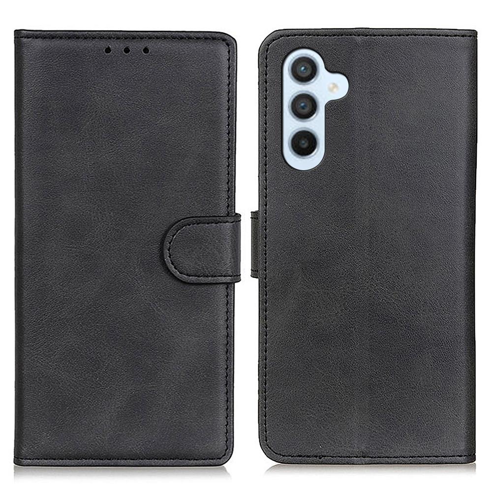 

For Samsung Galaxy A17 Case Cowhide Texture Leather Wallet Stand Phone Cover Black