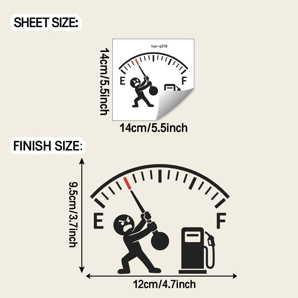 Funny Gauge Cigarette Figure Car Fuel Tank Beautification Decoration Sticker fun-q019