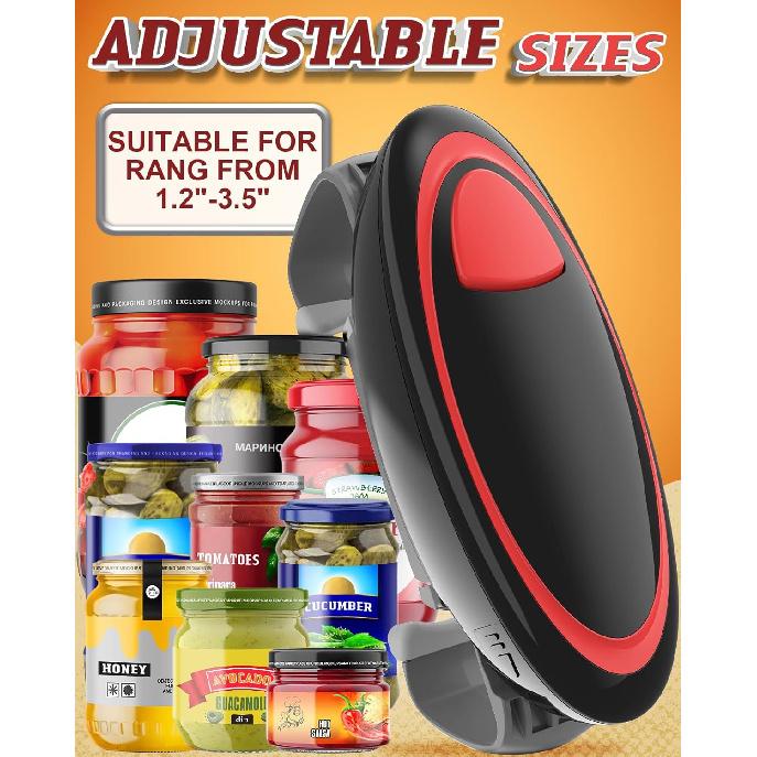 Electric Jar Opener for Weak Hands, Automatic Jar Opener for Seniors with Arthritis, Strong Tough & Easy One Touch Bottle Opener for Arthritic Hands