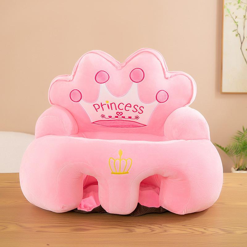 Toddler Sitting Aid With Crown Shape And Soft Plush Material For Stability