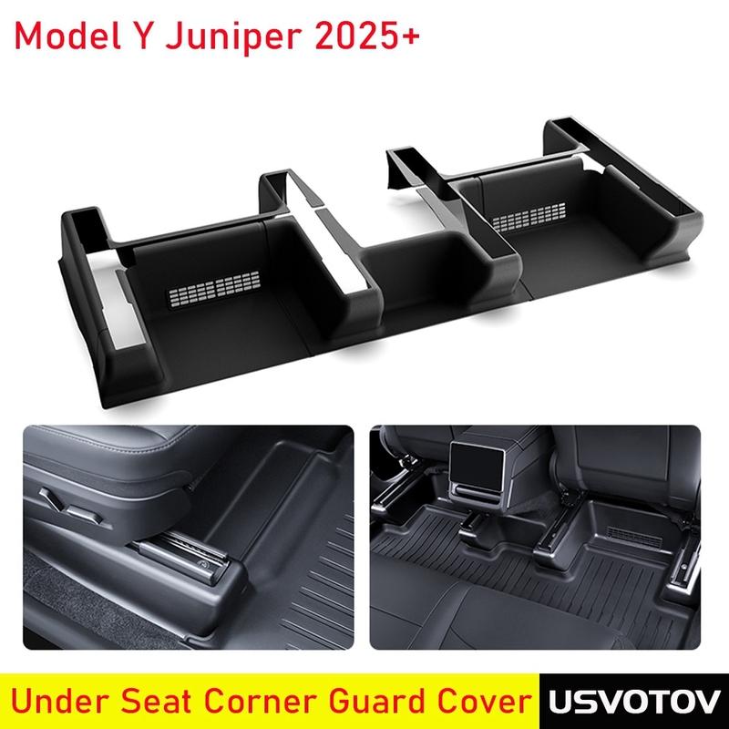 For Tesla Model Y Juniper 2025 2056 Under Seat Corner Guard Seat Slide Rail Protector Cover Anti-Kick Decor Flocking Accessories