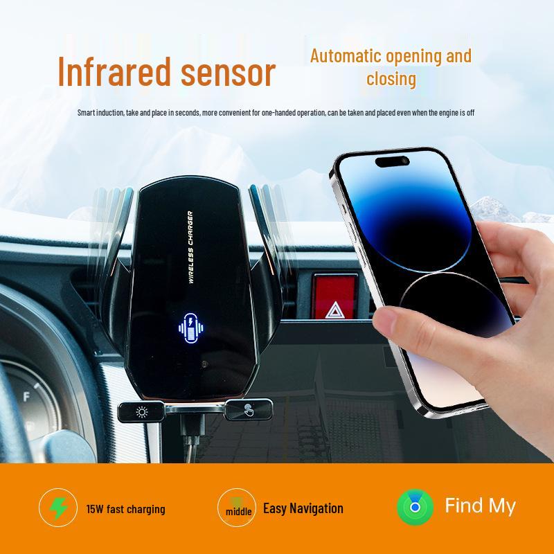 Apple Chytrý Bezdrátový Nabíjecí Držák Telefonu do Auta a Lokátor/Navigátor s Funkcí Proti Ztrátě