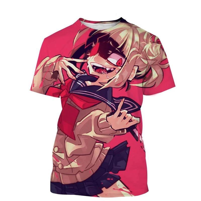 Anime Character Himiko Toga 3D Print Man/ Women Casual Fashion O Neck T-shirts Short Sleeve Tops Fashion Unisex Clothing