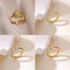 Bohemian Rainbow Evil Eye Rhinestone Gold Color Rings With Side Stones Vintage Ladies Midi Kunle Finger Ring Jewelry For Women