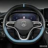 D Shape Car Steering Wheel Cover For VW Sharan Passat Caddy Touran Tiguan 2015-2021 Teramont Atlas T-Roc T-cross 2017-2021