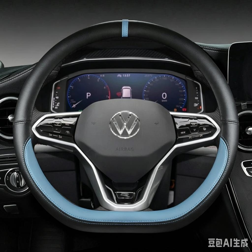 D Shape Car Steering Wheel Cover For VW Sharan Passat Caddy Touran Tiguan 2015-2021 Teramont Atlas T-Roc T-cross 2017-2021