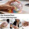2Pcs Bun Shaped Design Clear Bun Skin DIY Stress Ball Cover  Stress Relief Squeezing