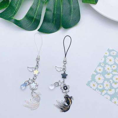 Beaded Mobile Phone Chain Koi Phone Pendant Y2K Phone Lanyard  Cosmetic Bag