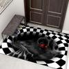 Halloween 3D Horror Skeleton Pumpkin Illusion Doormat Non-Slip Decorative Floor Mat Indoor Outdoor Scary Halloween Home Decor