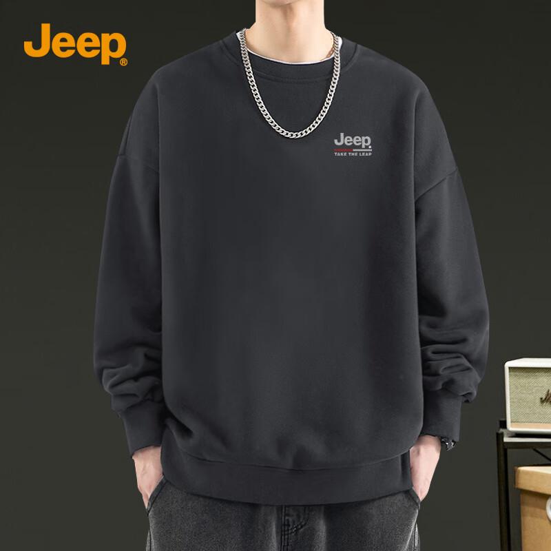 JEEP Men's 2025 Spring/Fall Heavyweight Crewneck Sweatshirt