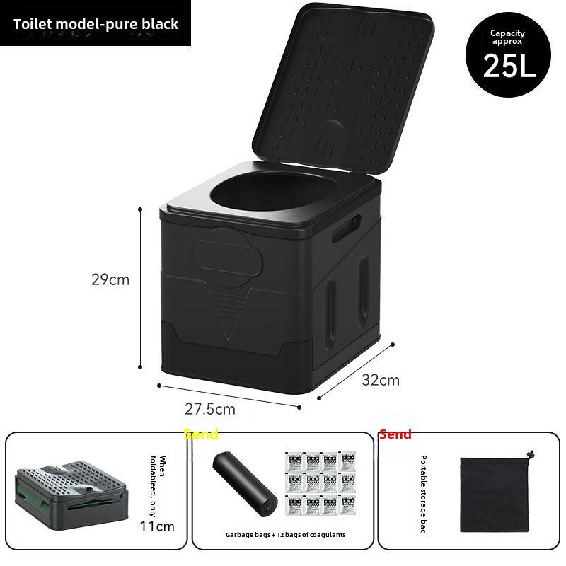 

Портативный складной туалет с защитой от запаха для кемпинга, путешествий на автомобиле и чрезвычайных ситуаций - Подходит для взрослых и детей