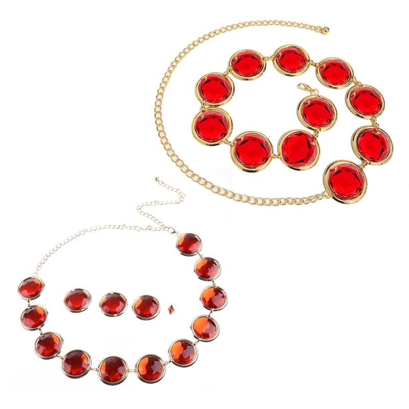 Red Crystal Waist Chain Belt Jewelry Belly Chain Decorative Belts For Women Dresses Red Waist Chain Raven