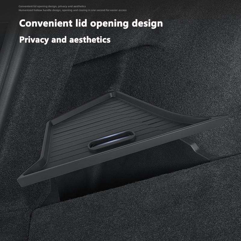 Trunk Side Storage Box For Tesla Model Y Juniper TPE Rear Trunk Storage Bins Side Box Organiser With Lip Cover Car Accessories