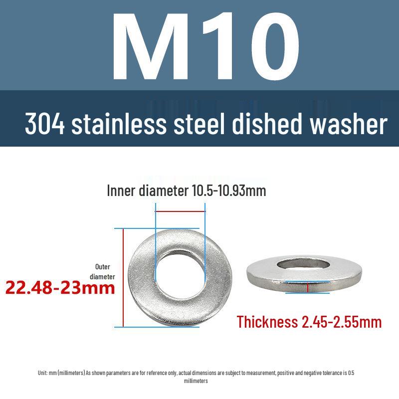 Yigu Yigu 304 Stainless Steel Round Flat Anti-Loosening Washers M3/M4/M8/M10