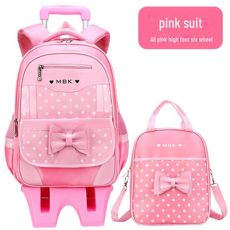 

Рюкзак-тележка для начальной школы для девочек (1-3 и 5-6 классы), Возраст 6-12 лет, корейский стиль