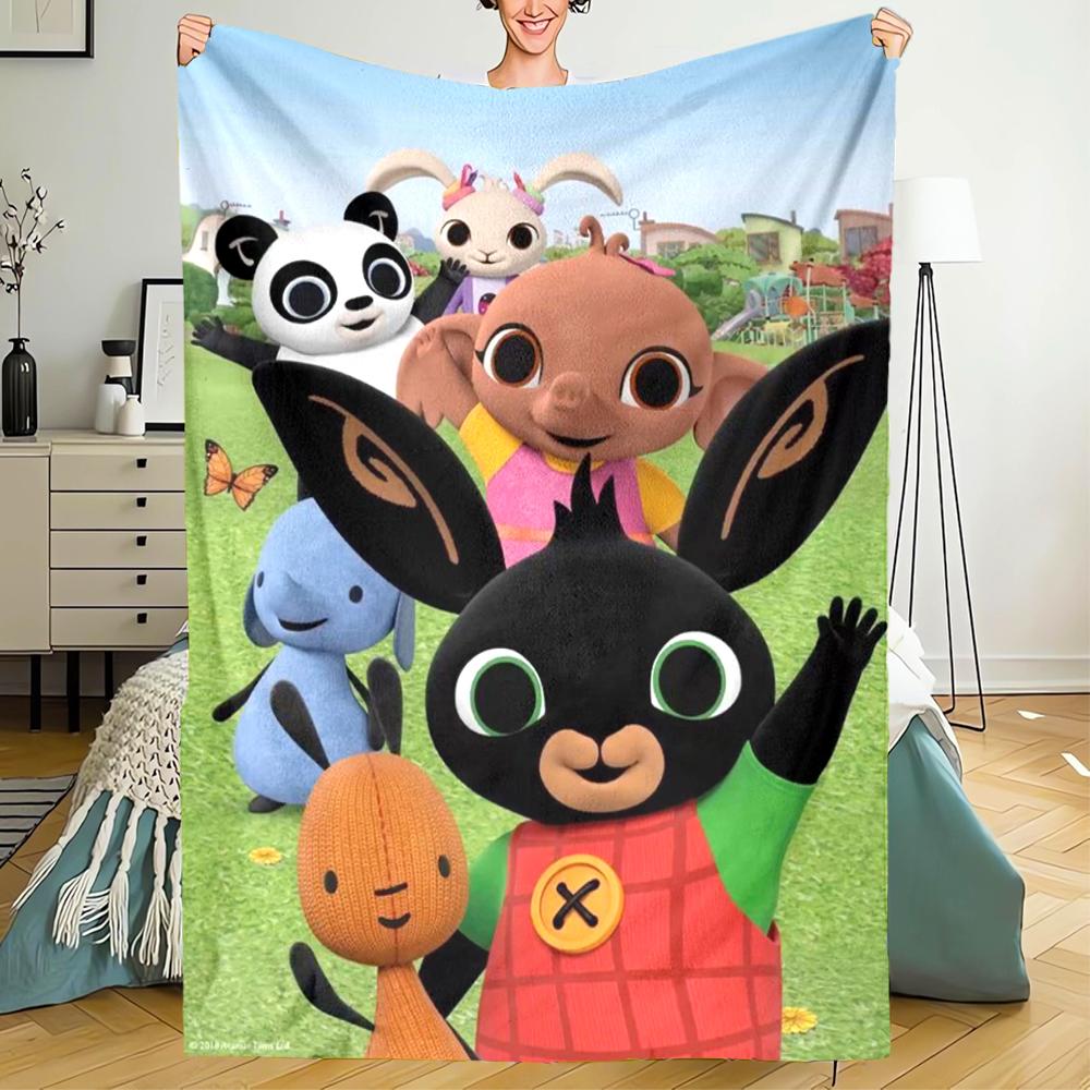 Bing Theme Printed Blanket - Perfect for Couch, Bed, Travel & Outdoor Use | Machine Washable, Cozy & Durable.