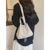 Casual Niche Drawstring Hand-held Bucket Bag Crossbody Bag for Women 2026 New Trendy Versatile Simple Small Bag Cloth Bag