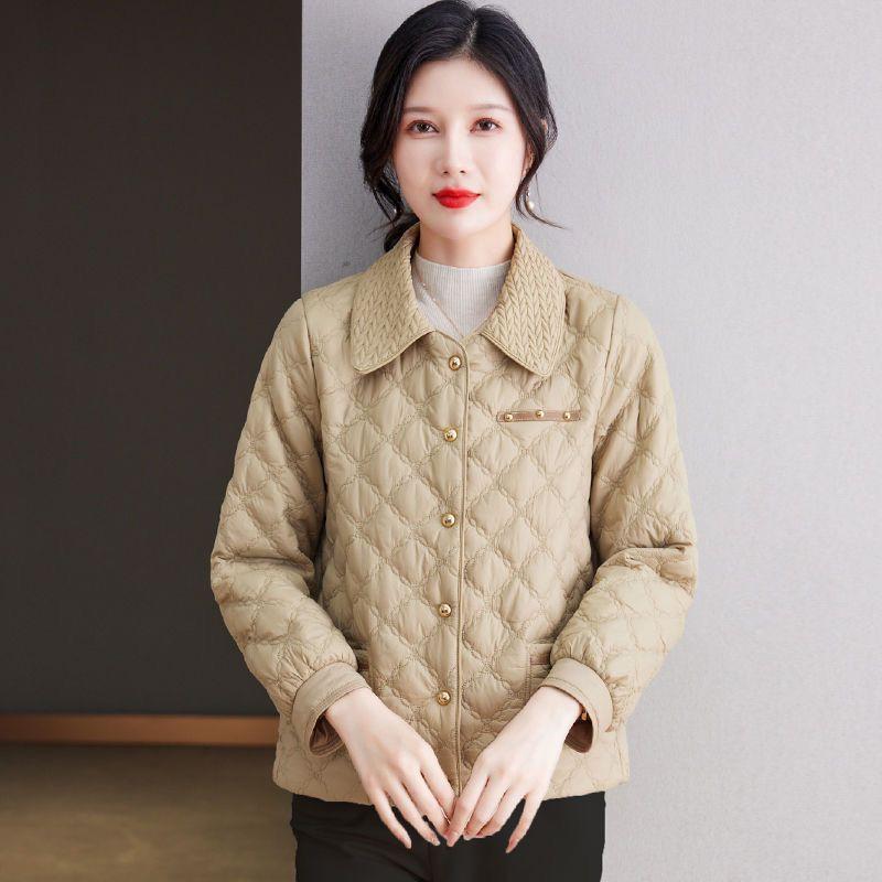 

Пуховик женский короткий зимний новый маленький легкий ромбовидный стеганый жакет маленькая стеганая куртка 5XL-150-80kg легкие хаки