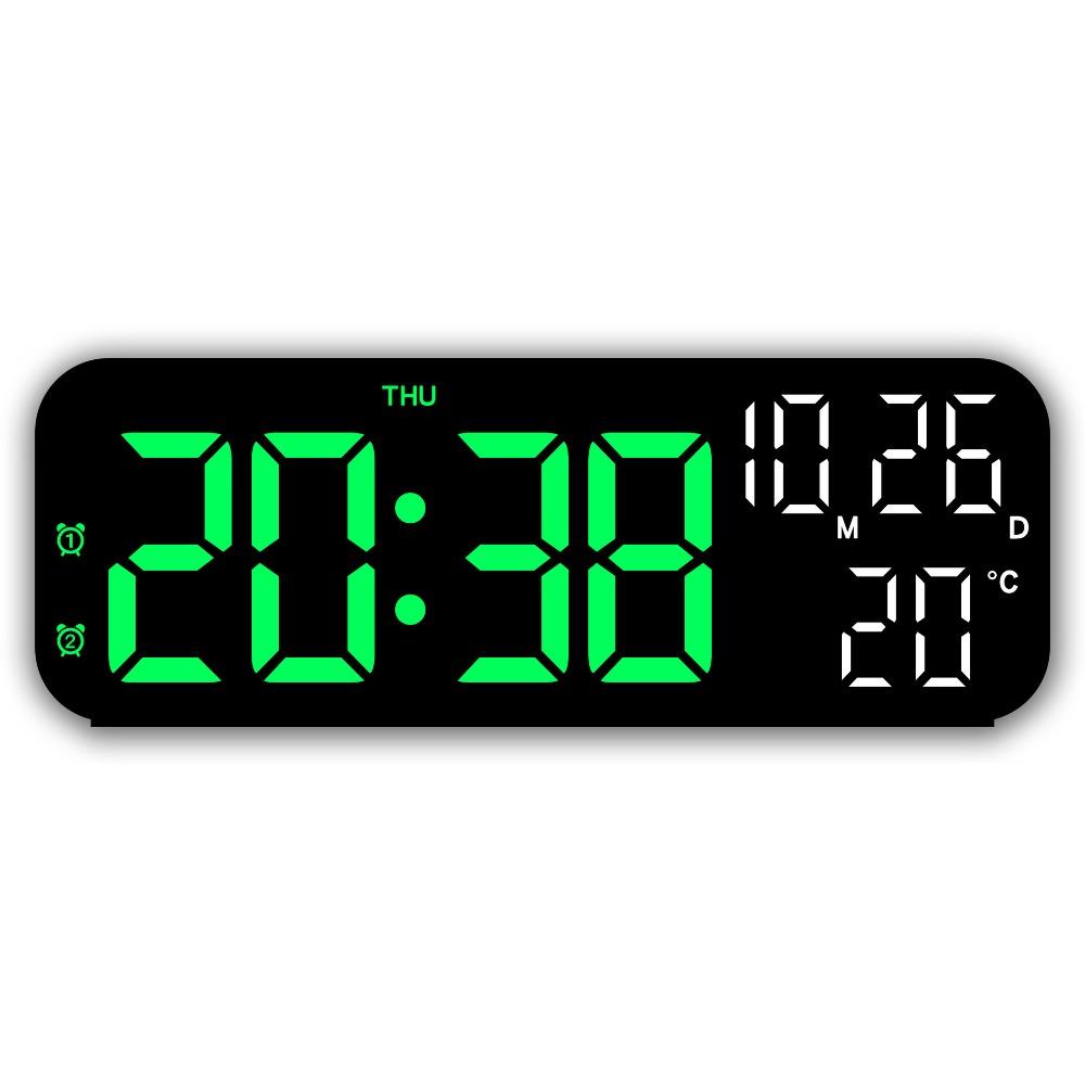 Brightness Adjustment Large Digital Clock Voice Control Alarm Clock  for Living Room