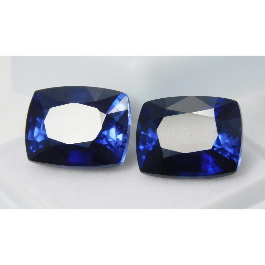 Natural Ceylon Blue Sapphire Cushion Cut 20.65 Ct CERTIFIED Loose Gemstones Pair