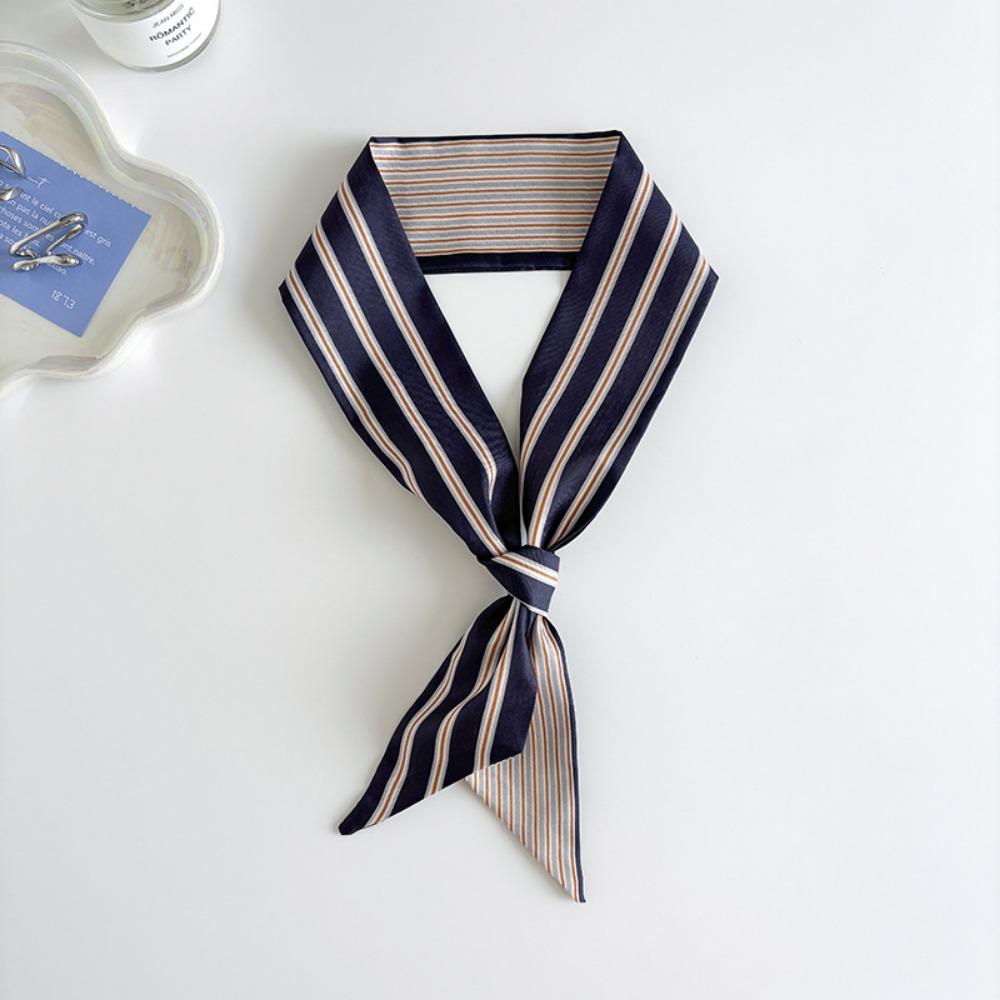 Striped Long Hair Strip Spring Decorative Belt Fashion Small Neck Scarves  Lady Hair Tie 1