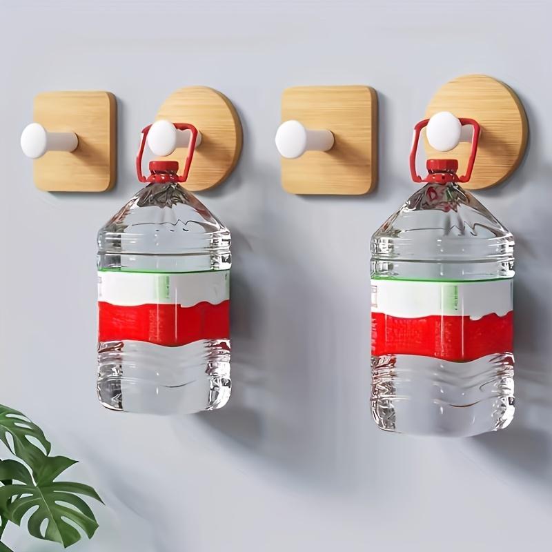 1 Pc Bamboo Wood Wall Hook - Adhesive Hanger for Clothes, Keys & Kitchen Gadgets, Home & Bathroom Organizer