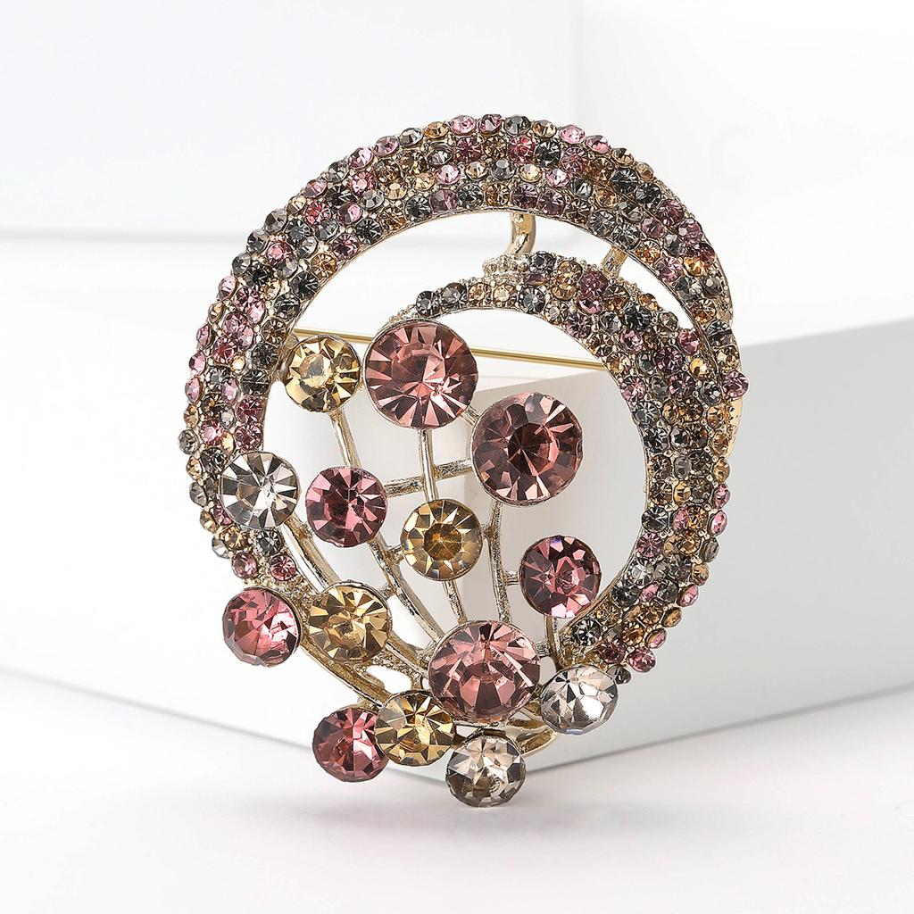 Creative Retro Alloy Rhinestone Hot Air Balloon Brooch High-End Exquisite Women'S Clothing Corsage Jewelry Pin