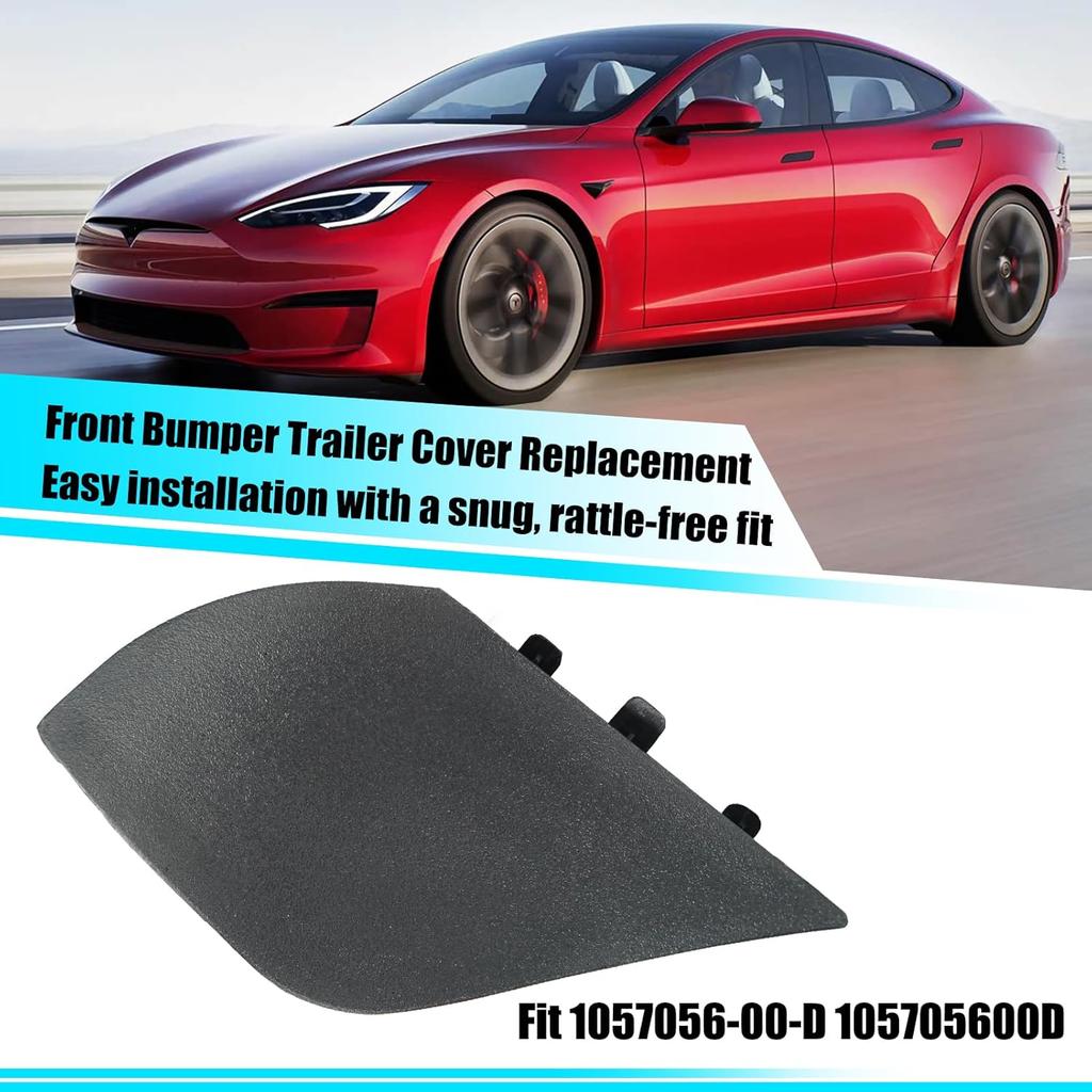 Jaronx Compatible with Tesla Model S/X Front Bumper Tow Hook Cover 2016-, Front Bumper Tow Eye Cover Trailer Hook Cap Replacement, for Tesla Model
