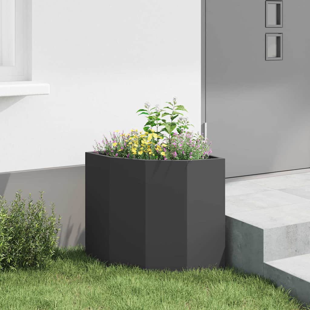 Corner Planter Black 45 X 45 X 50 Cm Steel