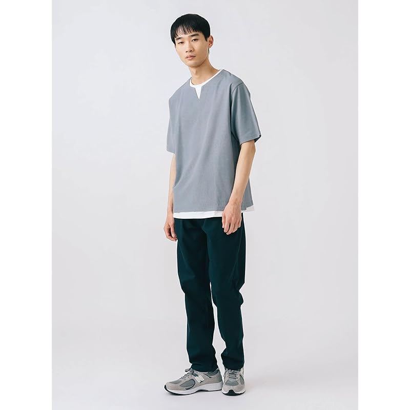 [Beams Heart] Absorbs Water and Dries Quickly, Cool To the Touch S/S TEE Slit Neck Fake Layer T-shirt Men's SMOKE_BLUE M 42040331286