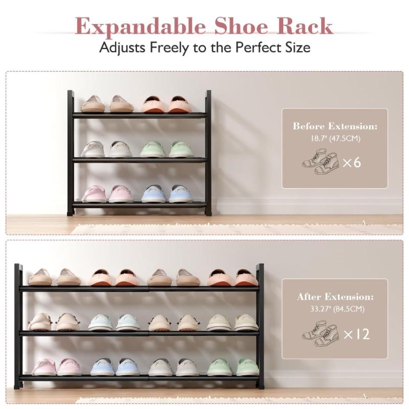 Sturdy Expandable Shoe Shelf With Folding Feature Great For Small Spaces And Apartment Use