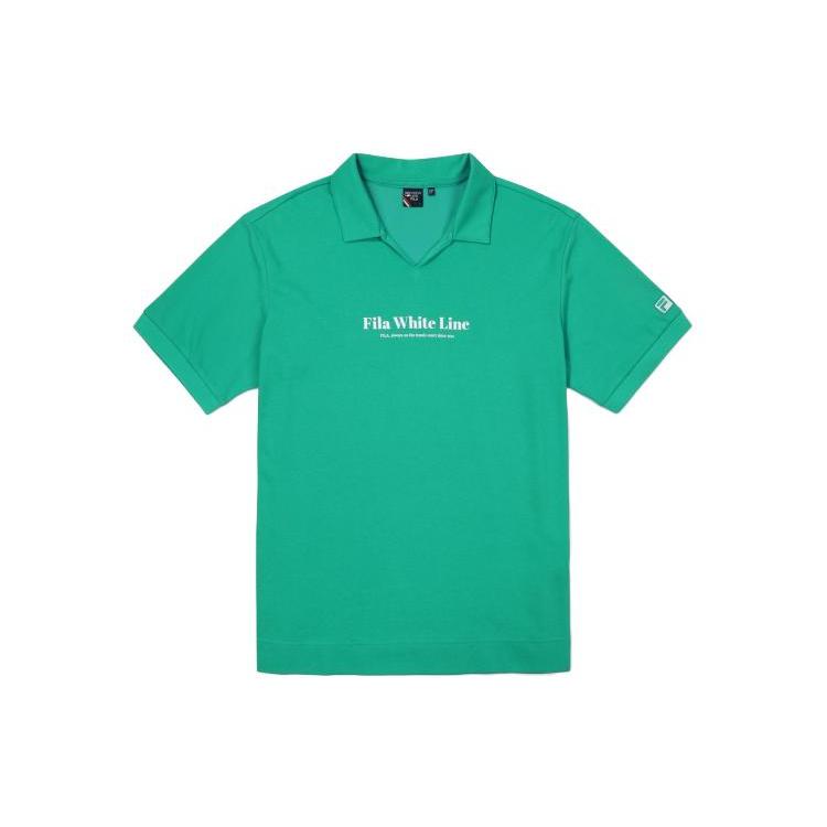 FILA Polo Shirts Men s Green Polo Collar Moderate Straight Fit FS2TSF2331X-MRG 100