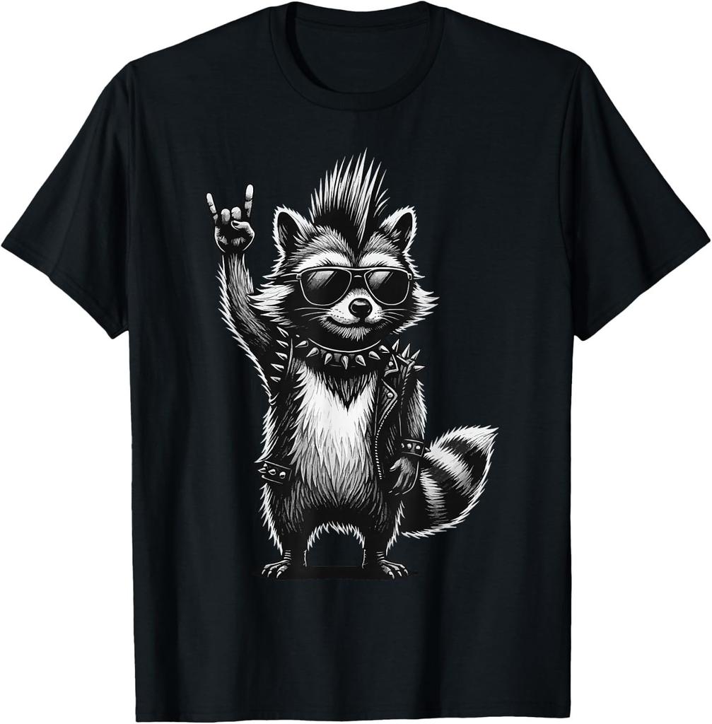 Raccoon Punk Rock Music T-Shirt