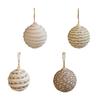 Christmas Tree Decoration Natural Fiber Twine Braided Foam Ball Holiday Hanging Ornament For Mantels Window Wall Display